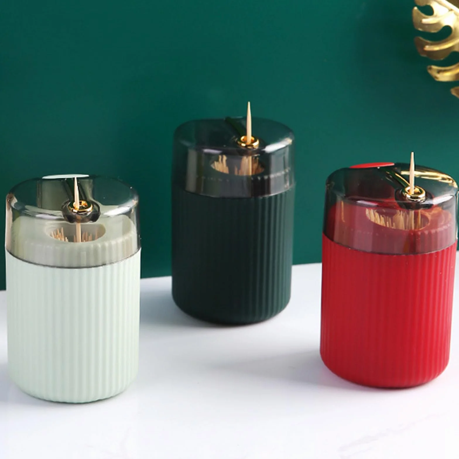 Distributeur Automatique de Cure-Dents Pop-Up Lot de 3 Multicolore