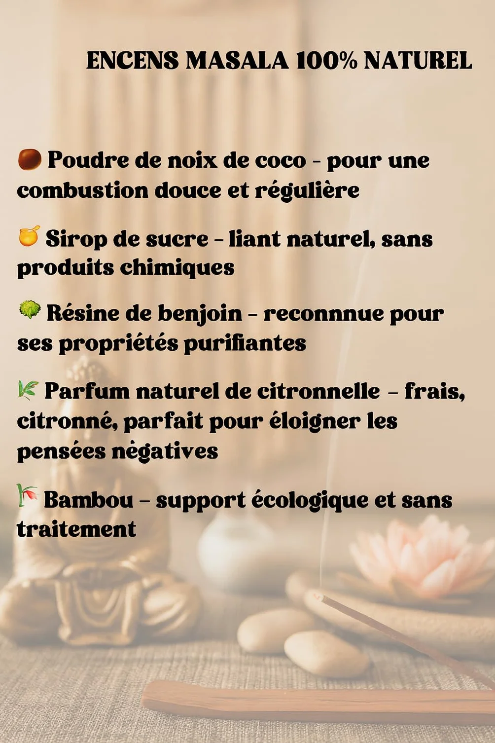 Encens Anemone 100% Naturel Artisanal Parfum Frais Purifiant Jasmin 3 Boîtes