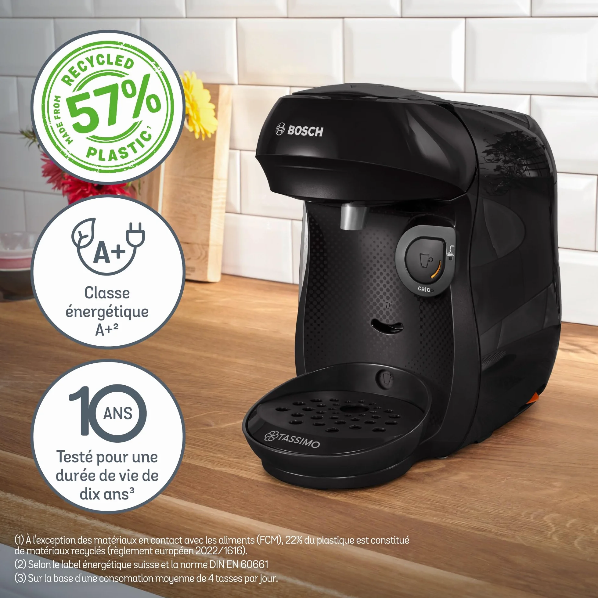 Bosch Tassimo Happy friendly TAS102EA Machine à café multi-boissons OneTouch cafétière à dosettes Intellibrew noir