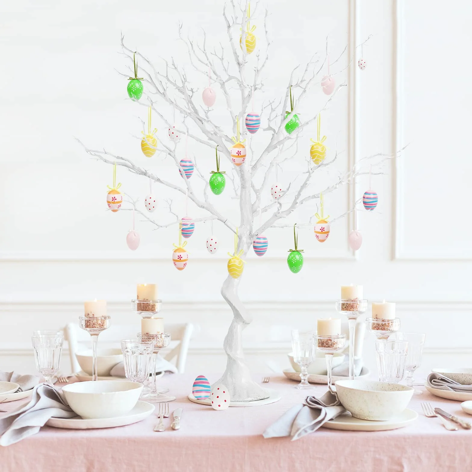 Sziqiqi 105cm Blanc Artificiel Arbre de Pâques Decoration