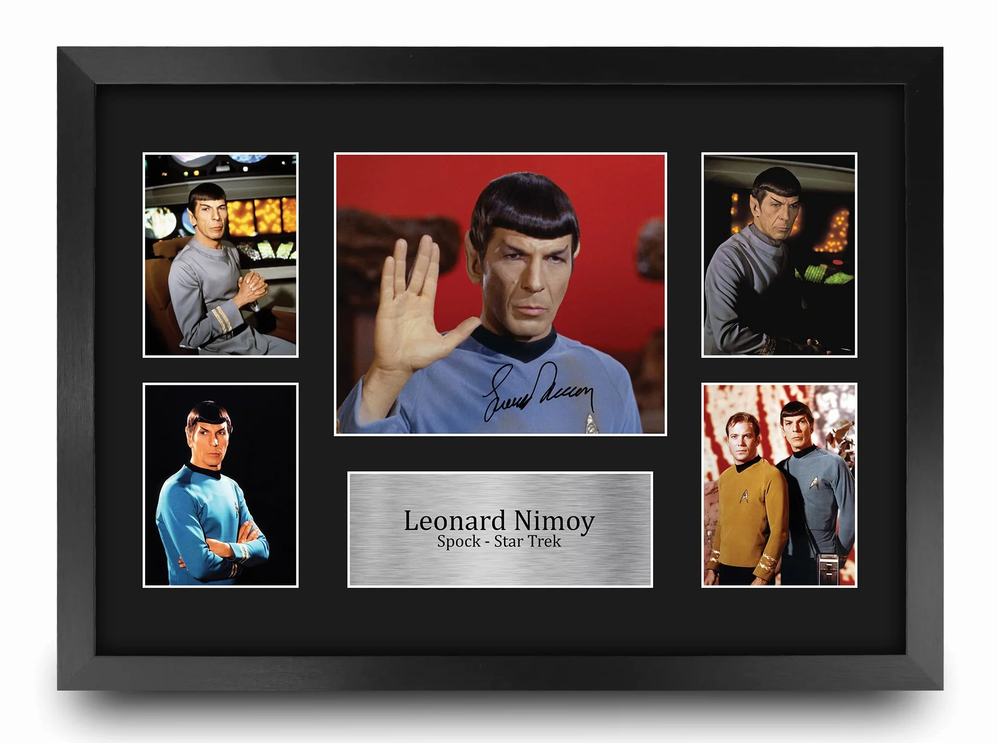 Leonard Nimoy Star Trek A3 Cadeaux Imprimé Signé Autographe Photo Encadré