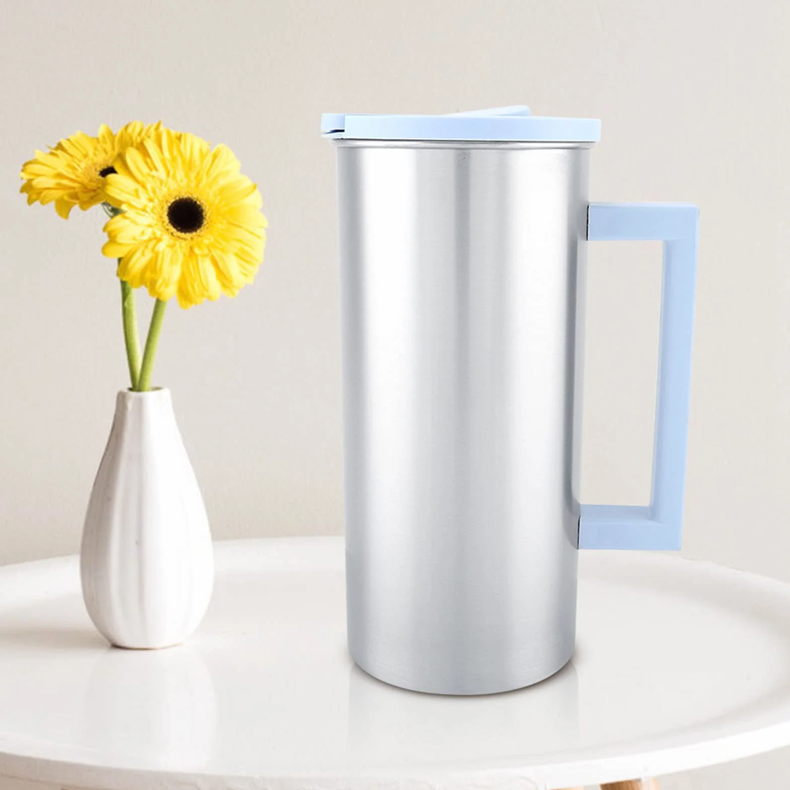 Pichet à Eau en Verre 1,8 L - Moderne, Bleu, pour Thé et Infusion