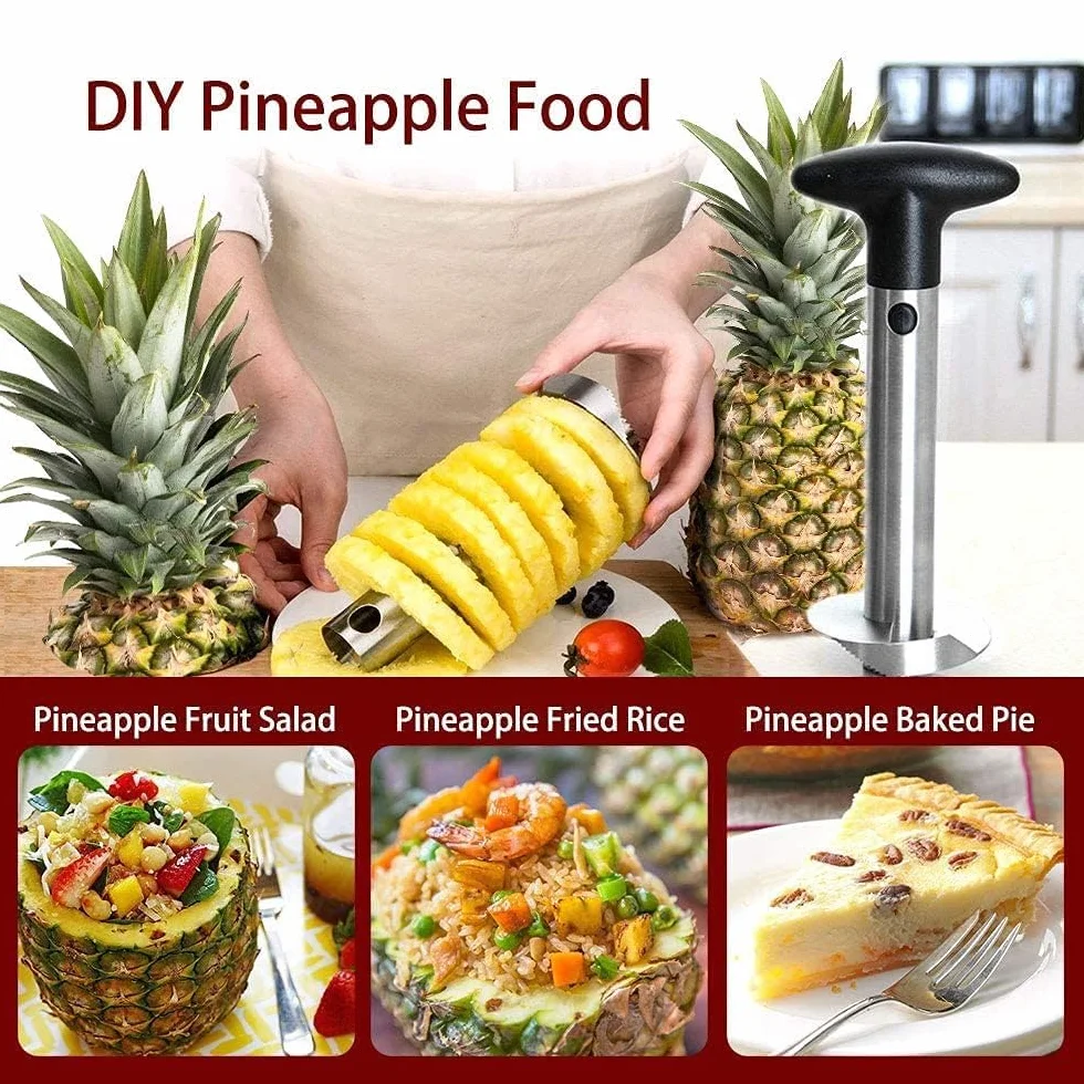 Coupe-ananas en acier inoxydable - Éplucheur d'ananas et dissolvant de noyaux