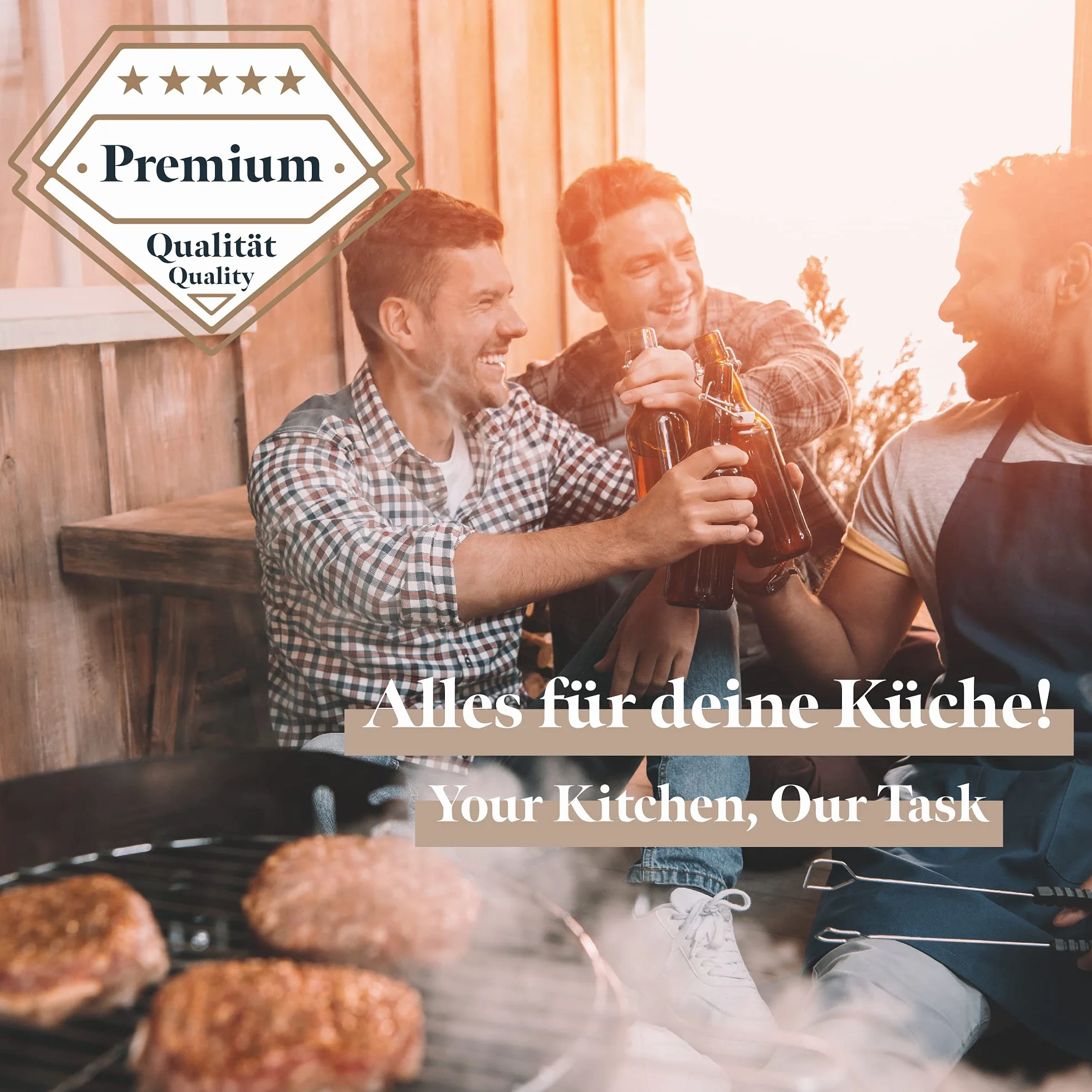 Presse à burger premium en fonte d'aluminium avec revêtement antiadhésif + 30 feuilles - Garantie 2 ans
