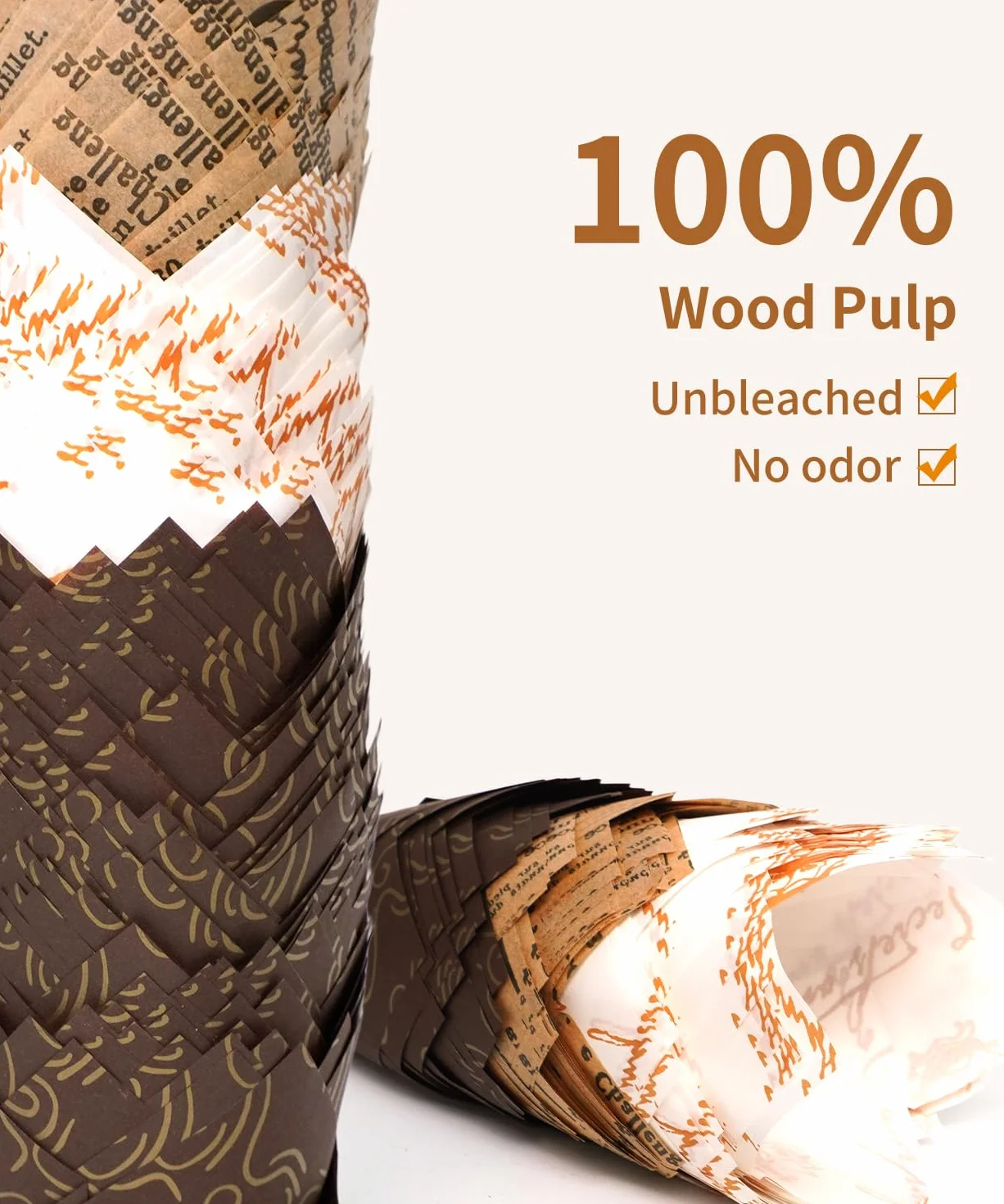 Caissettes Muffins Papier Tulipe 200 Pièces Naturel Non Blanchi Taille Standard