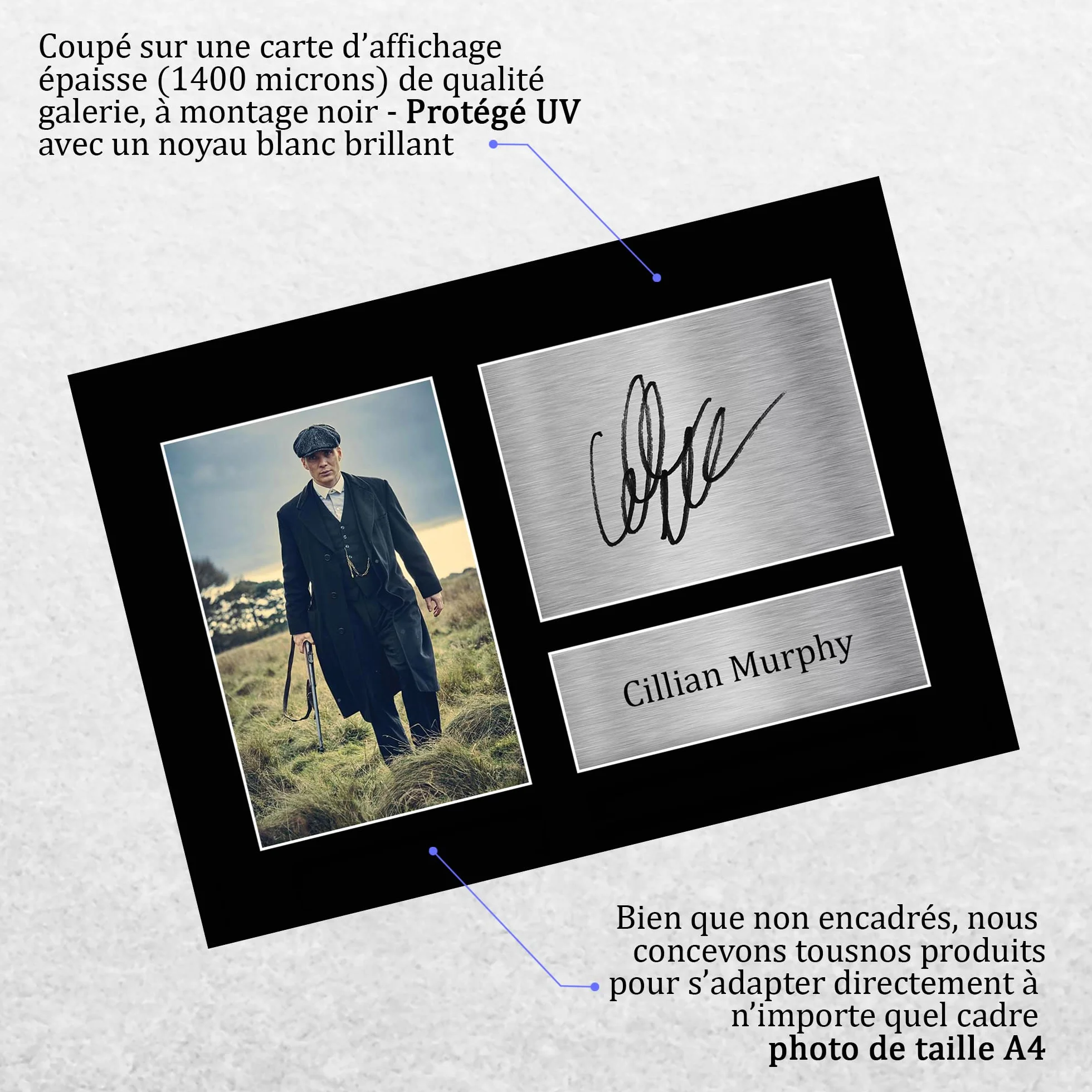 A4 Cillian Murphy Peaky Blinders Imprimé Signé Autographe Photo