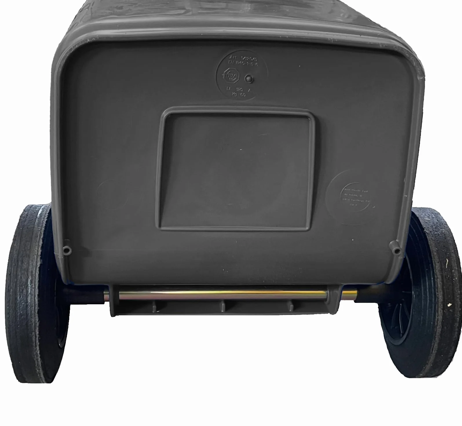 Mobil Plastic Poubelle à roulettes 240 L Gris Jaune Uni EN 840 pour tri sélectif extérieur