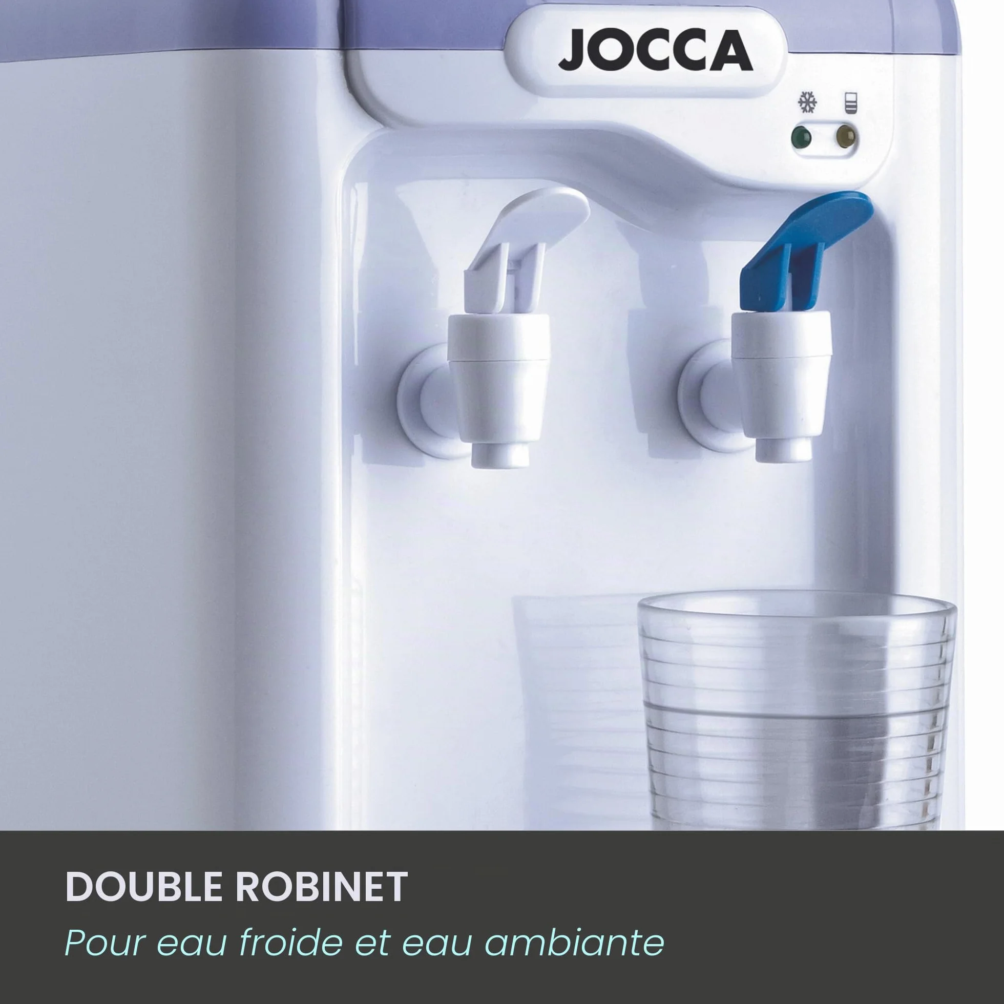 Jocca Distributeur d'Eau 7 Litres Fontaine à Eau sans BPA Blanc Violet 24,5 x 23 x 34 cm
