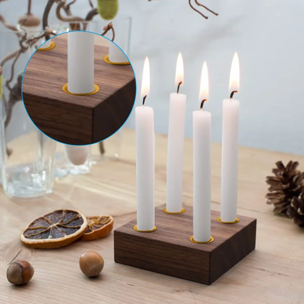 AOMIG Aluminium Insert de Bougeoir Noël, 30 Pièces Support Métal Bougie