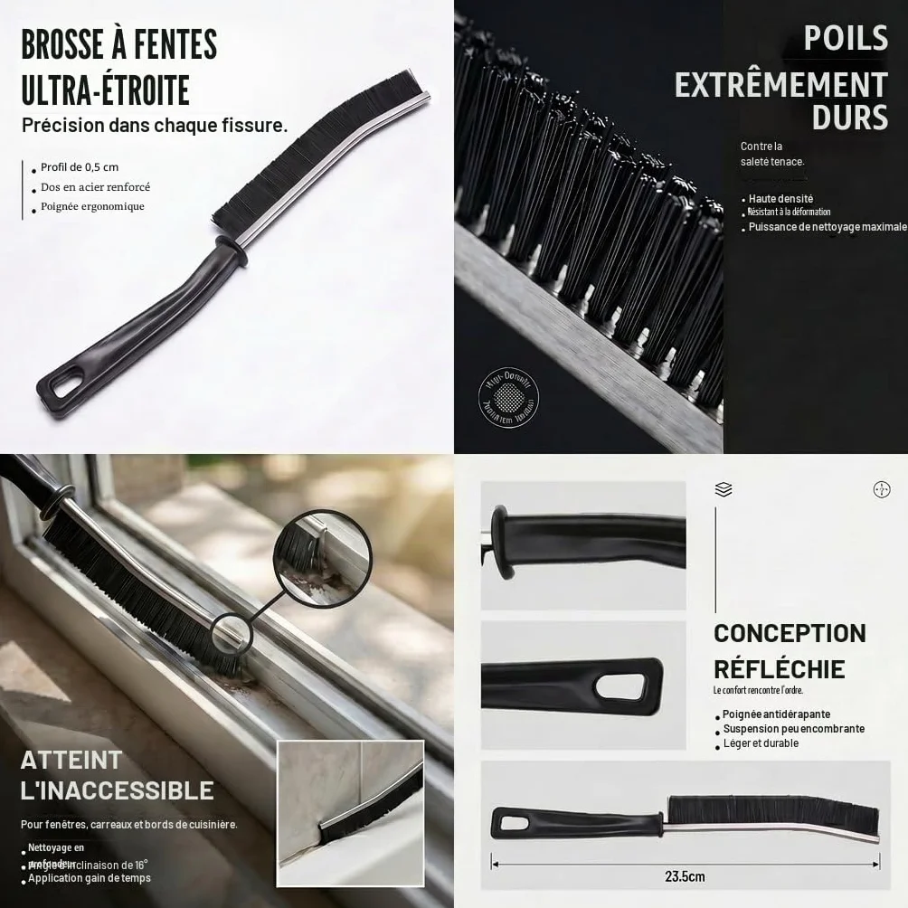 Brosse à Joints à Poils Durs pour Nettoyer Coins et Fentes, Carrelage, Salle de Bain, Cuisine