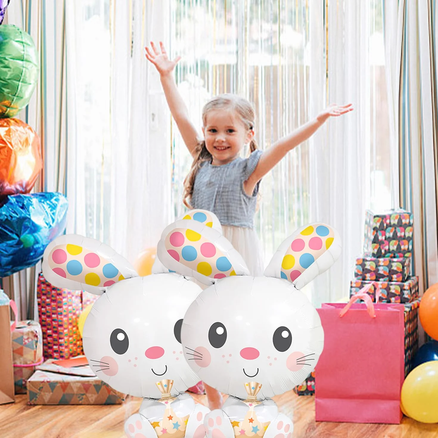 Ballons Lapin Mignons Dessins Animés Jouets Gonflables Créatifs Décorations Fête Enfants