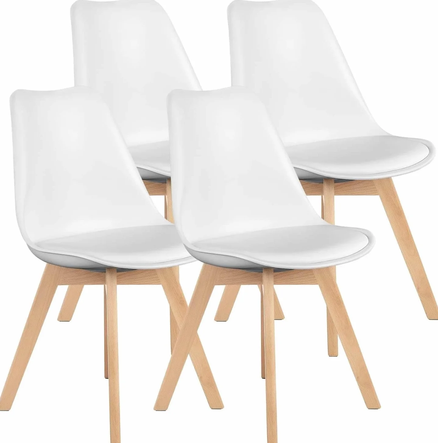 Chaises Salle à Manger Scandinave Lot de 4 Blanc