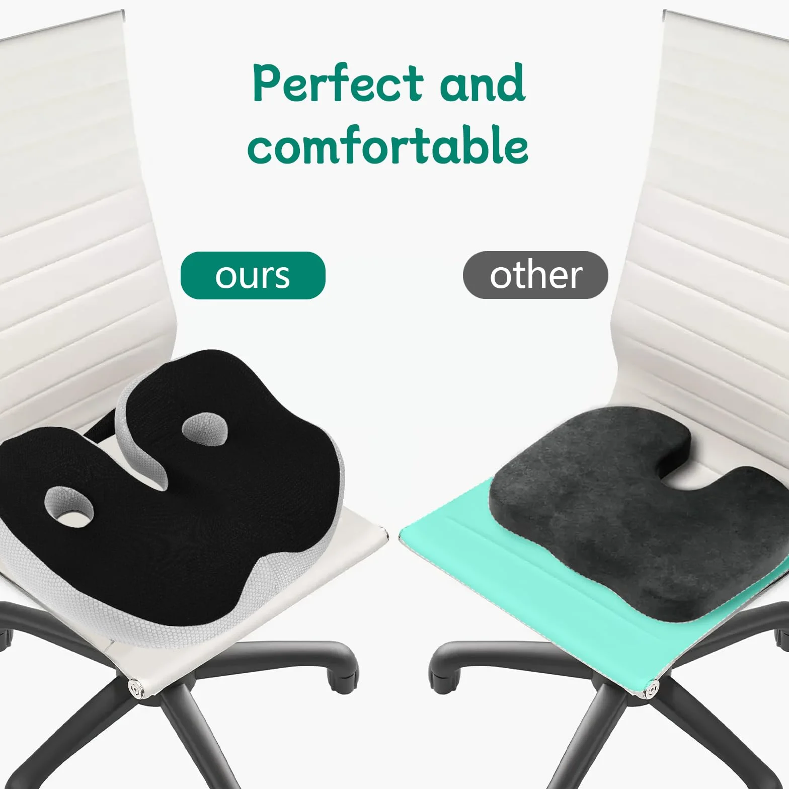 Coussin orthopédique en mousse à mémoire de forme ergonomique noir