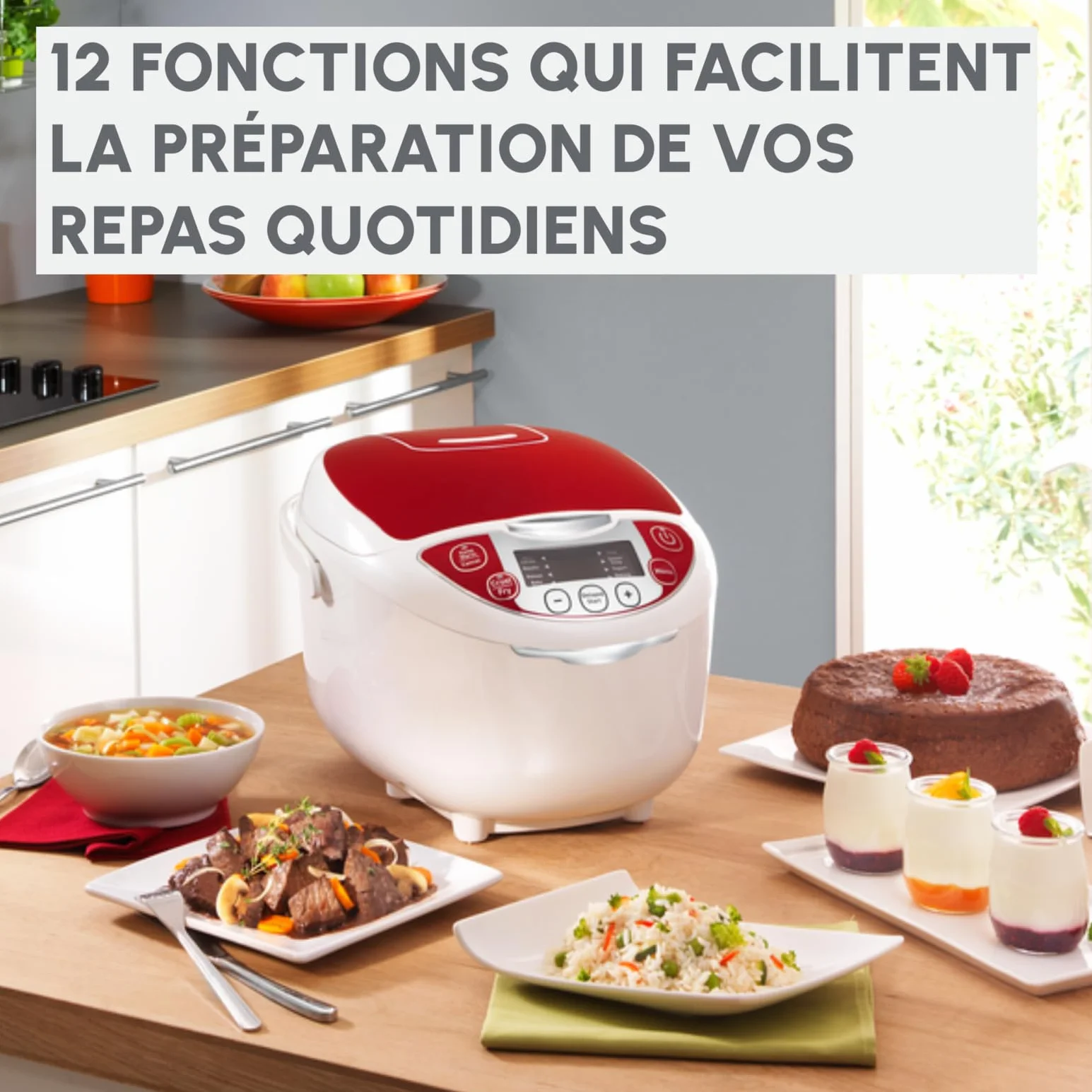 Moulinex Multicuiseur 5 L 750 W 12 programmes Cuisson vapeur Cuve antiadhésive amovible