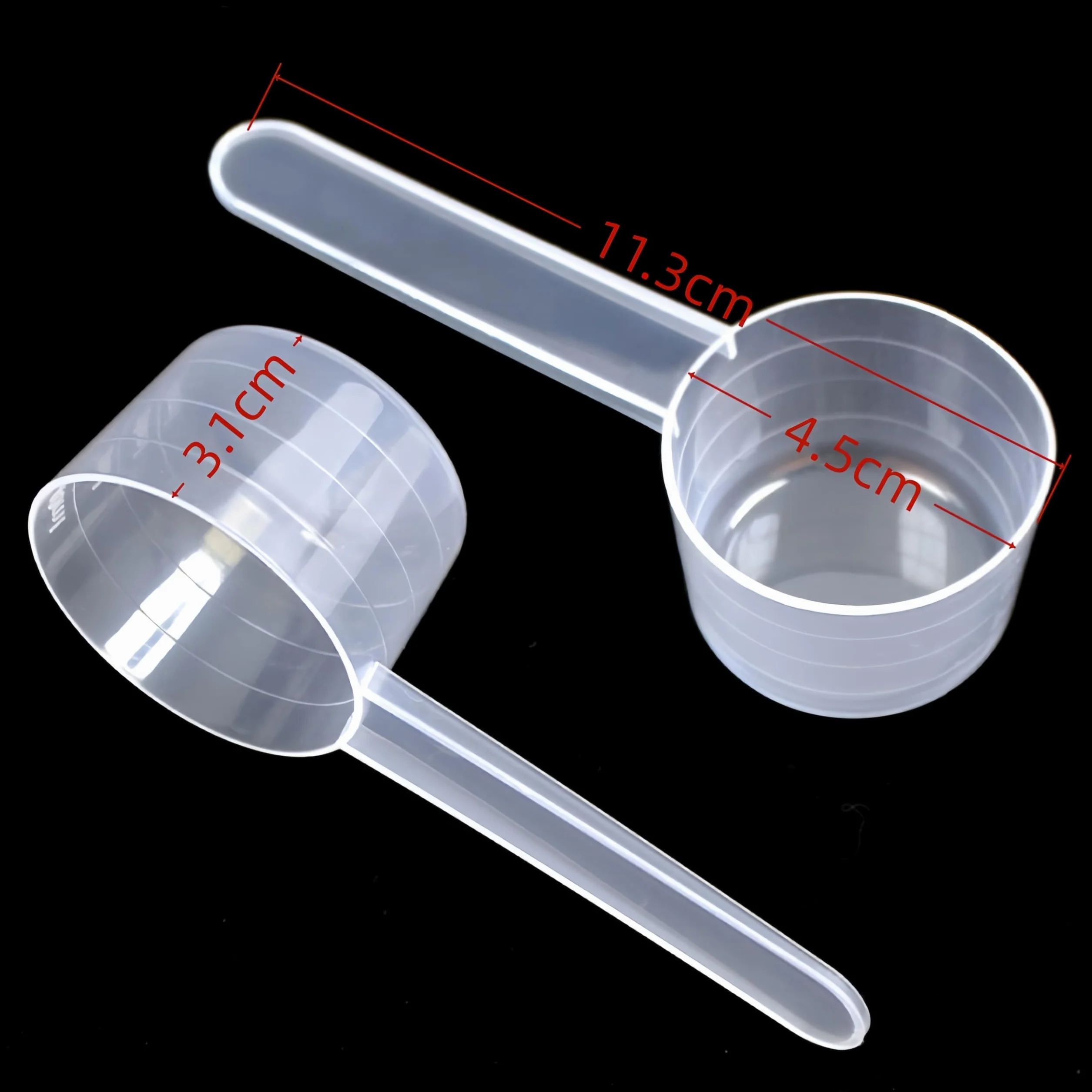 Lot de 6 cuillères doseuses transparentes avec échelle 20 g poudre 40 ml liquide café mesure plastique