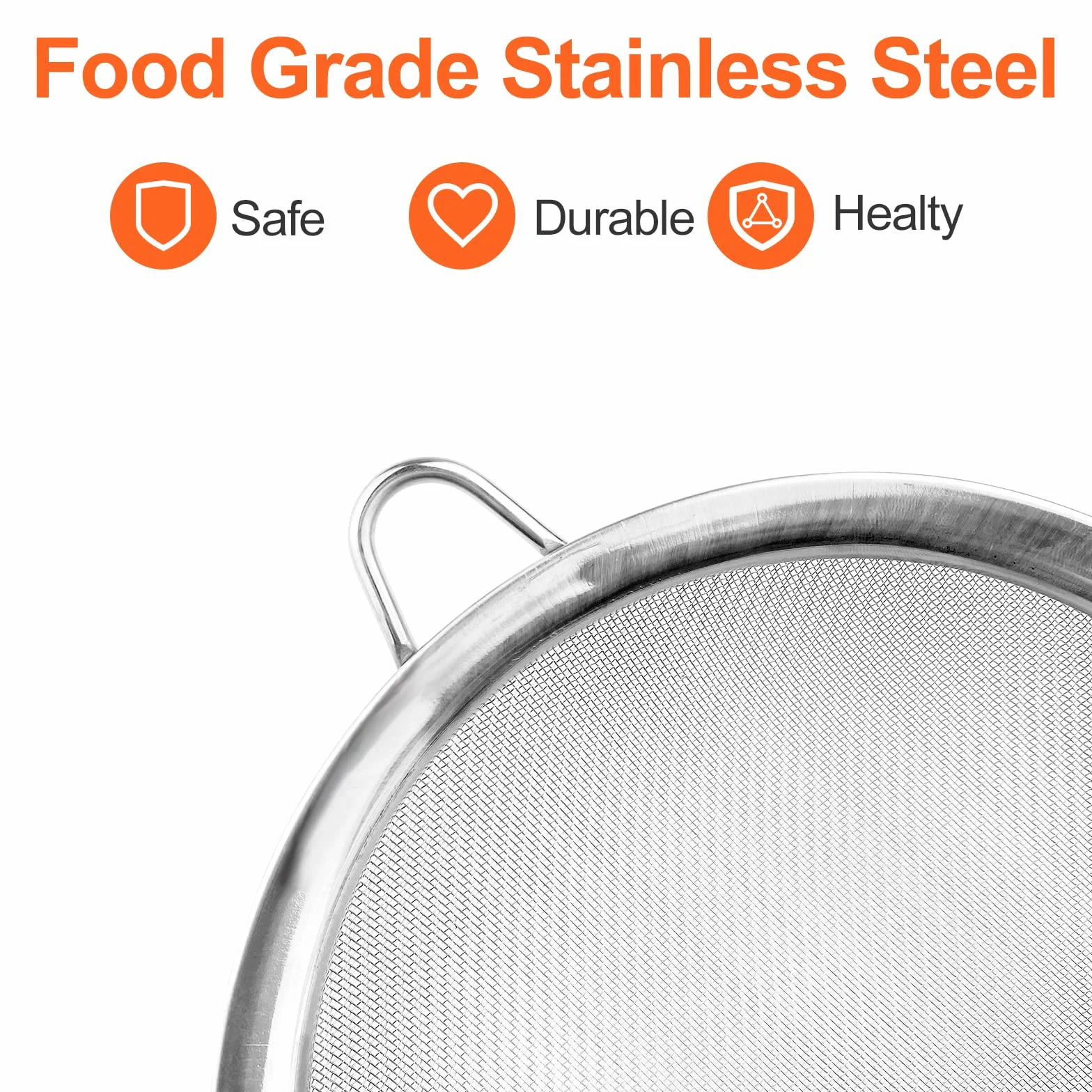 Relota Passoire Inox 19/25/35 cm Tamis Cuisine Maille Fine Filtre Égoutter Poudre Pâtisserie