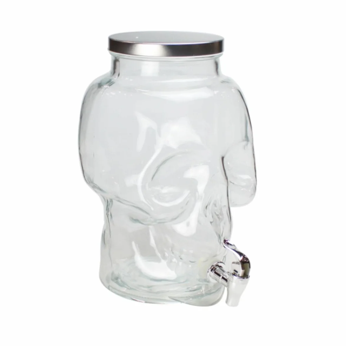 Fontaine Distributeur de Boisson 8L Forme Tête de Mort en Verre Cubanios avec Robinet