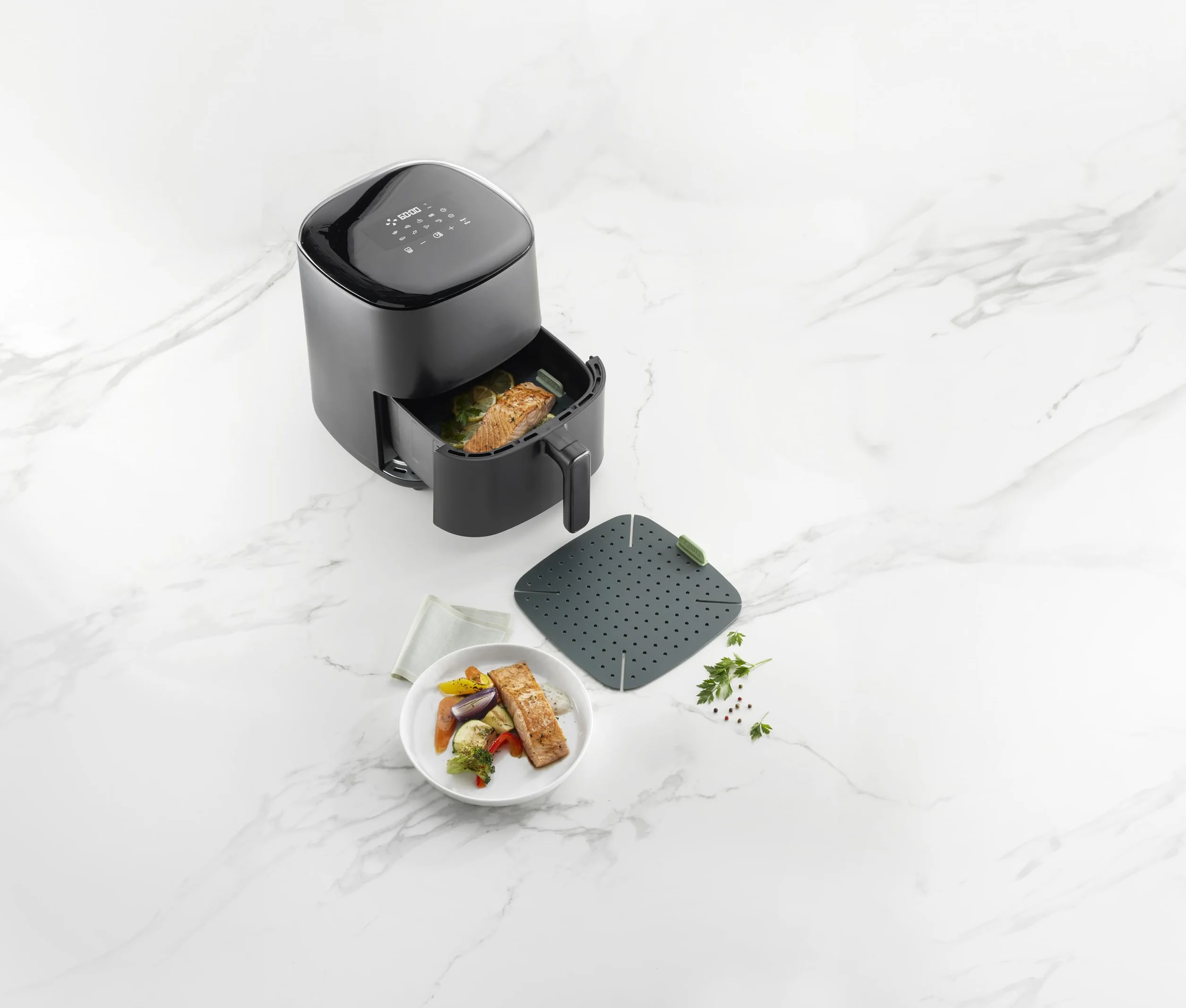 Lékué Tapis silicone cuisine pour friteuse sans huile