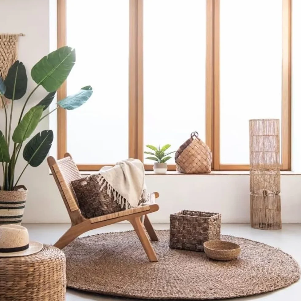 Panier de Rangement en Osier Rond 26 cm - Bol Décoratif pour Clés, Portefeuille et Petits Objets