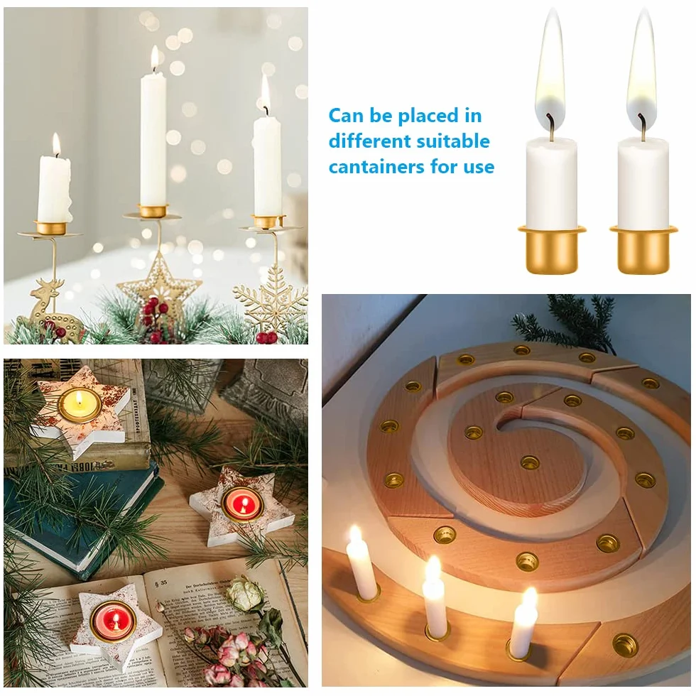 AOMIG Aluminium Insert de Bougeoir Noël, 30 Pièces Support Métal Bougie