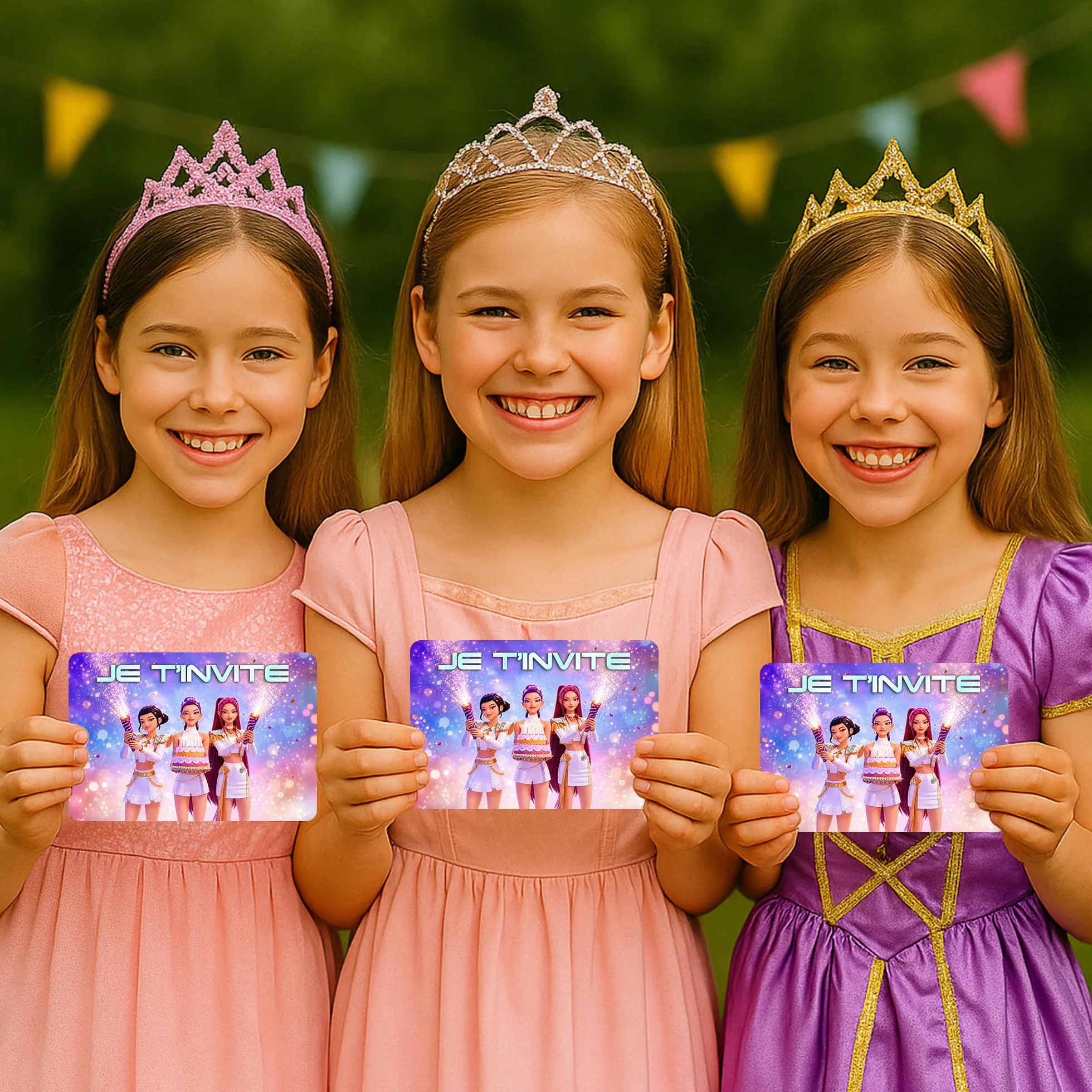 Fun4kid 12x Cartes Invitation Anniversaire Filles Danse avec Enveloppes Assorties