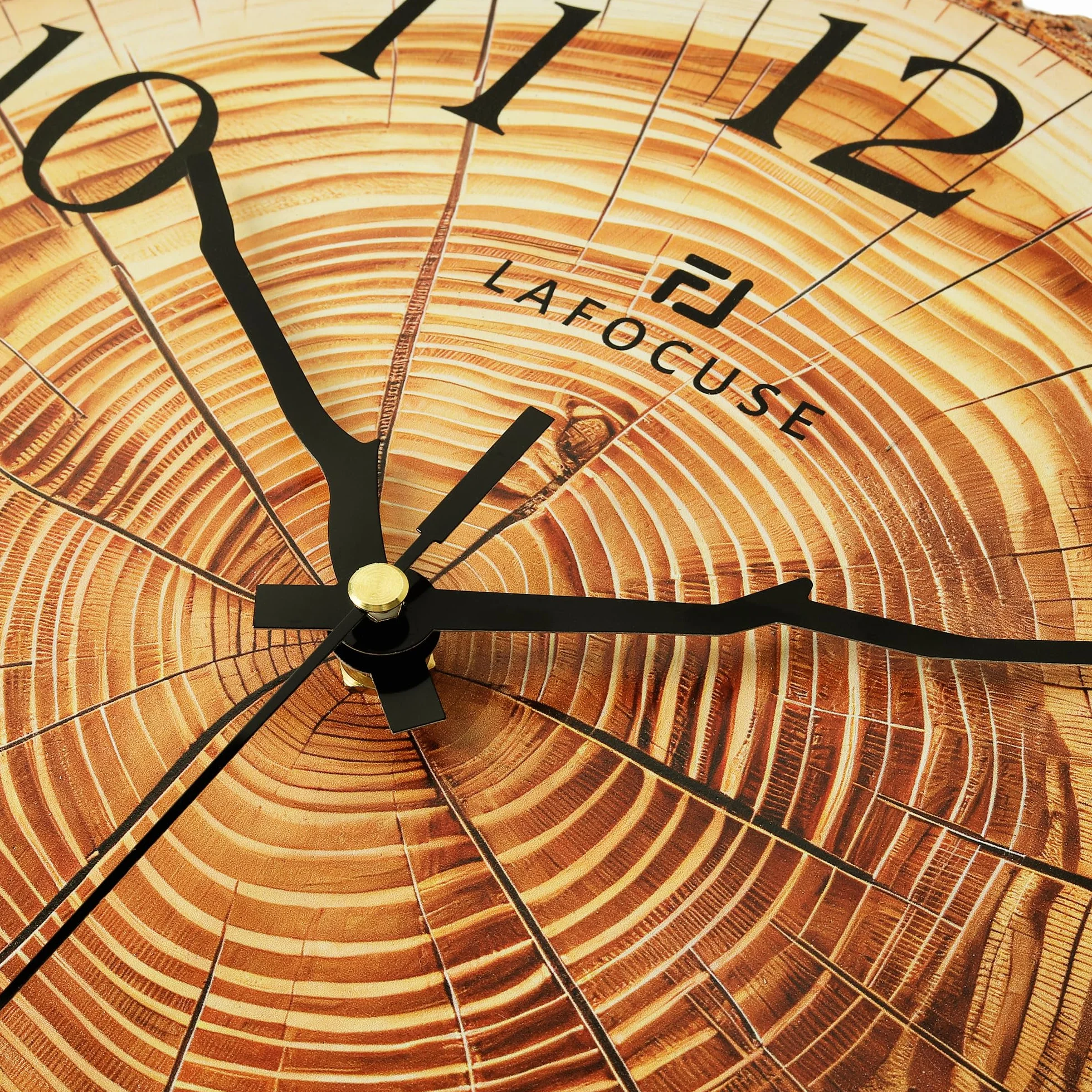 Lafocuse Horloge Murale Bois MDF 30cm Silencieuse Rustique Marron Vintage Retro Pendule Murale Deco