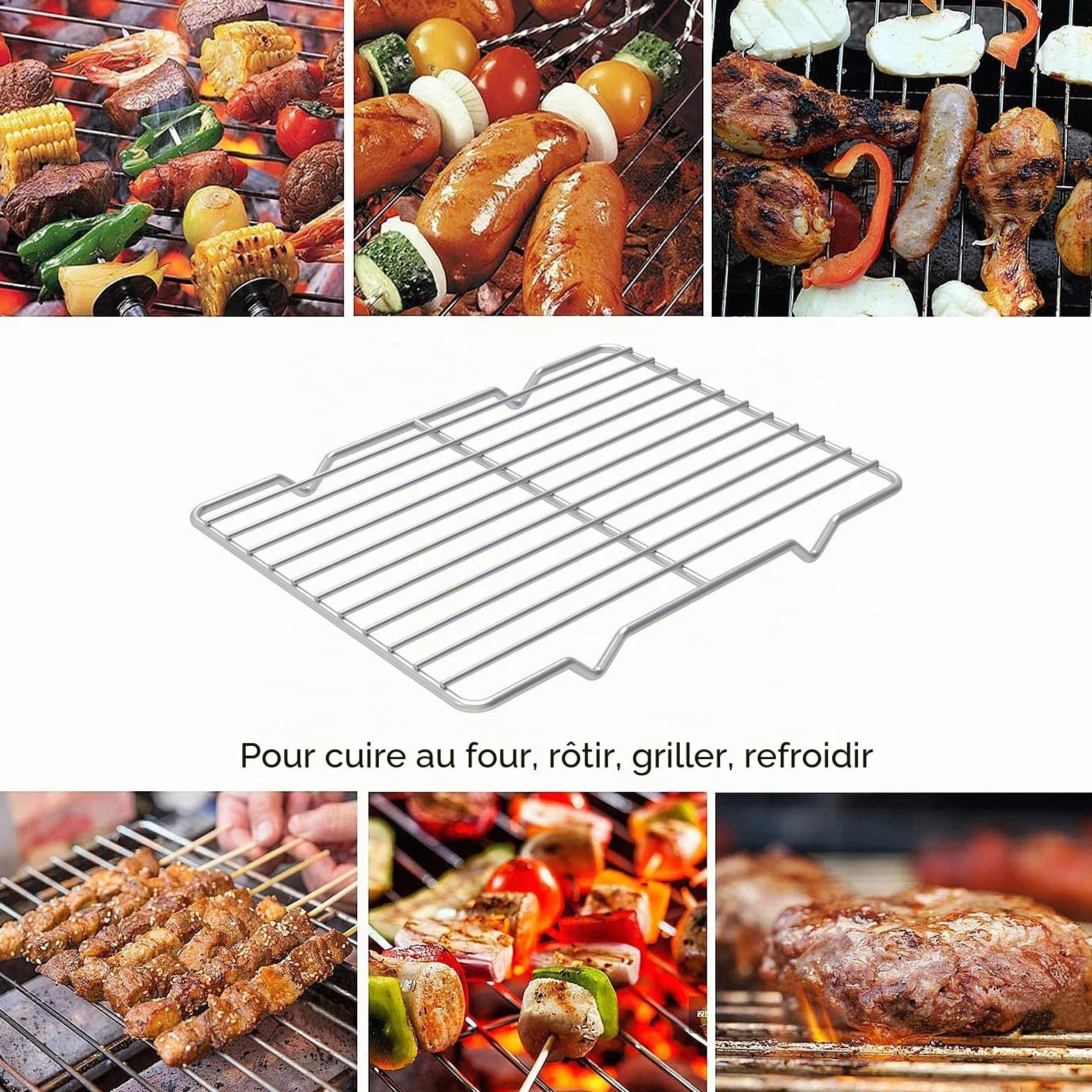 Grilles de refroidissement métalliques en acier inoxydable 7,8'' x 10,2'' Lot de 2