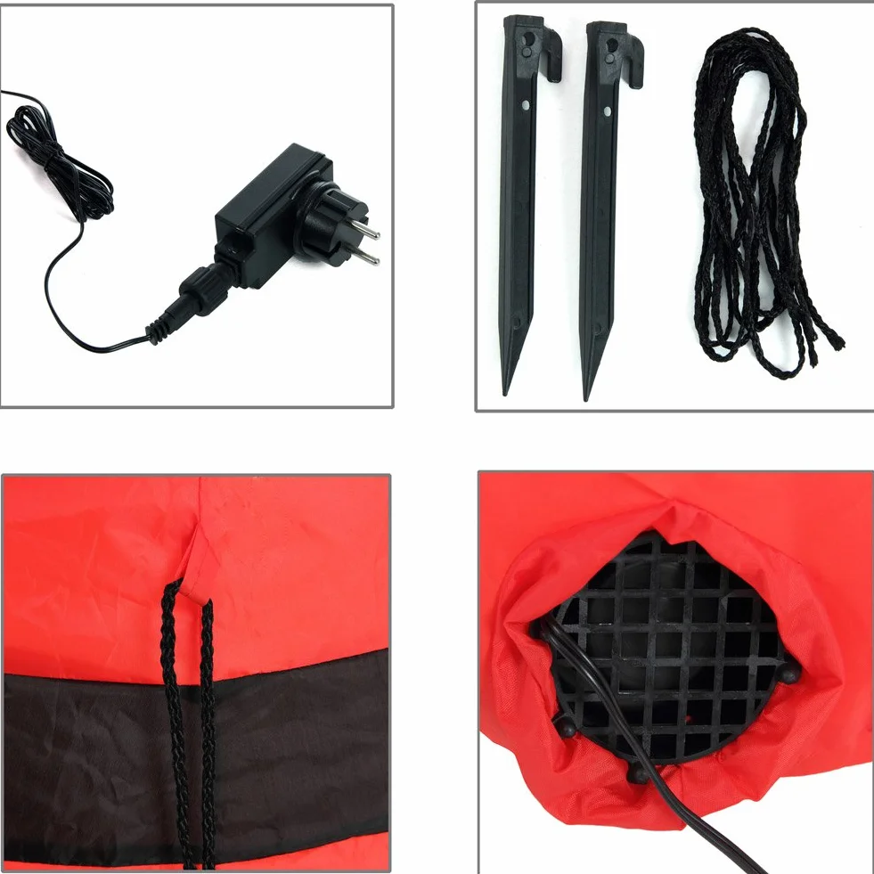 Père Noël gonflable BAKAJI 120 cm LED IP44 auto-gonflant avec kit de fixation