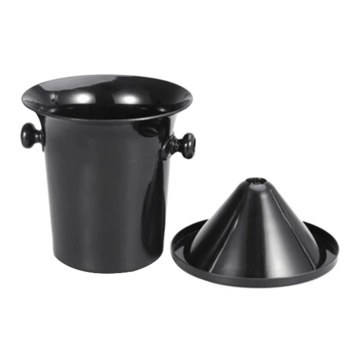 VENOAL 5X Crachoir à Vin en Plastique Noir - Taille Standard avec Seau à Champagne en Entonnoir Noir