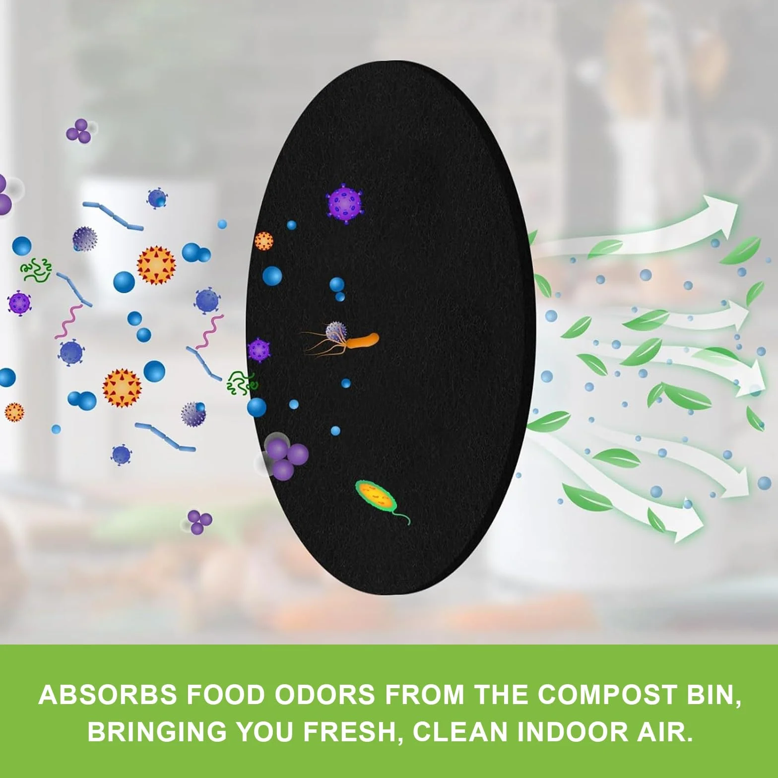 Filtres Compost Ronds à Charbon Actif Anti-Odeur 17 cm Lot de 4 Pièces
