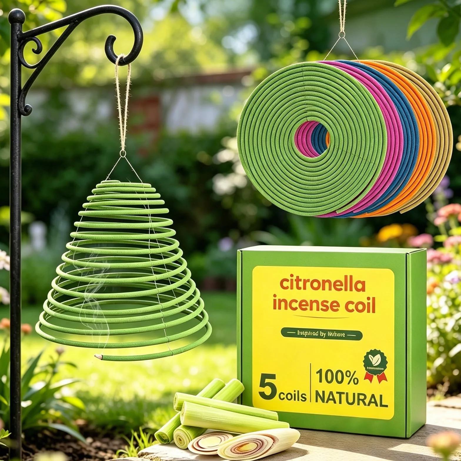 Spirales d'encens à la citronnelle Lot de 5 240 Heures extérieur terrasse