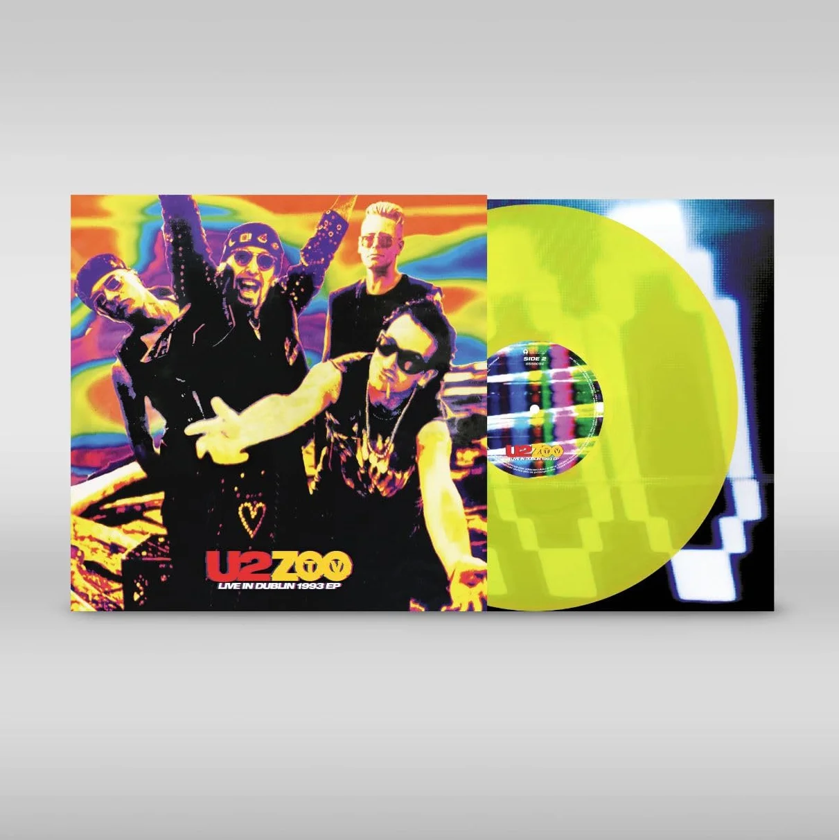 ZooTV Tour Live In Dublin 1993 Vinyle 45Tours Géant couleur jaune fluo Tirage limité