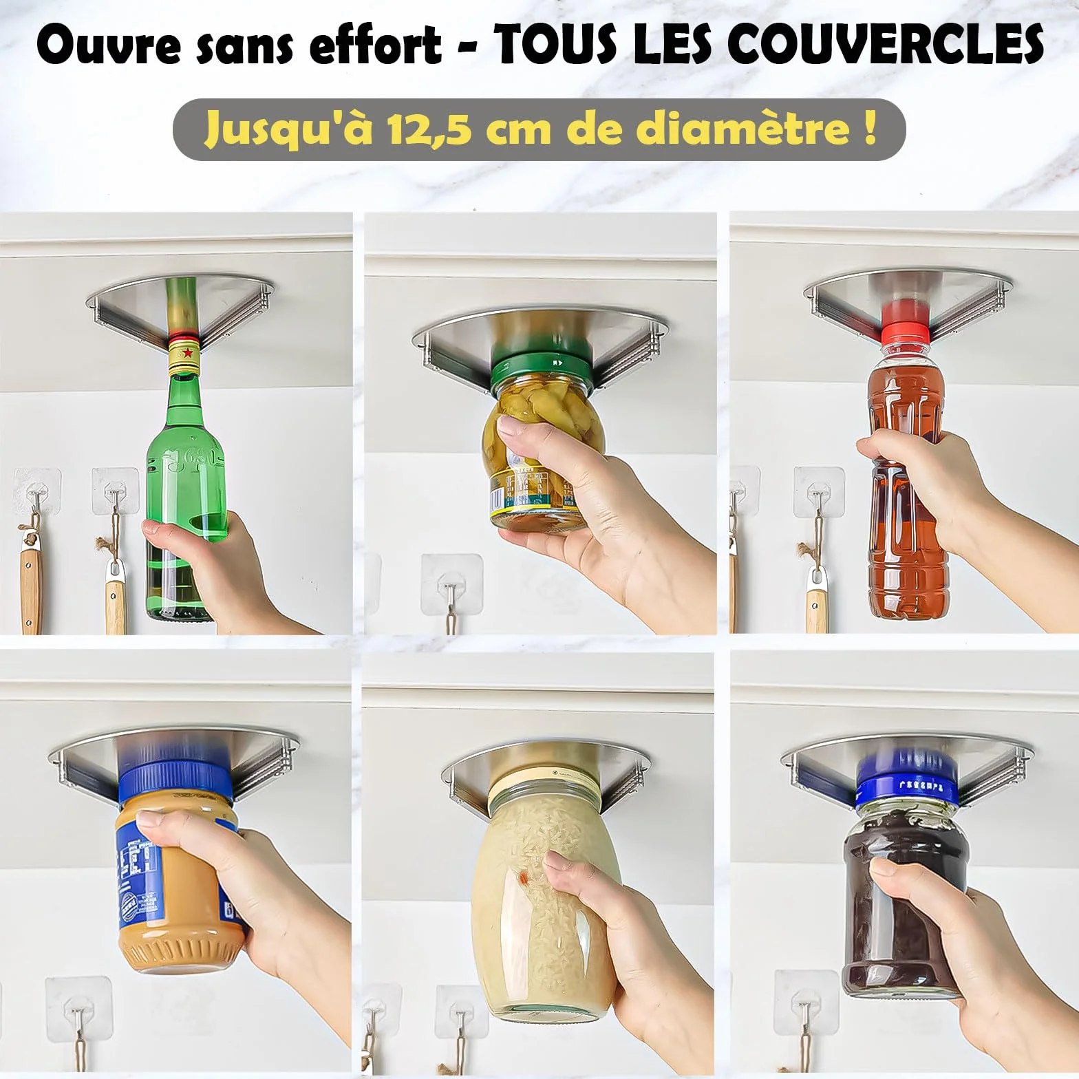 Stainless Steel Under Cabinet Jar Opener for Seniors with Weak Hands