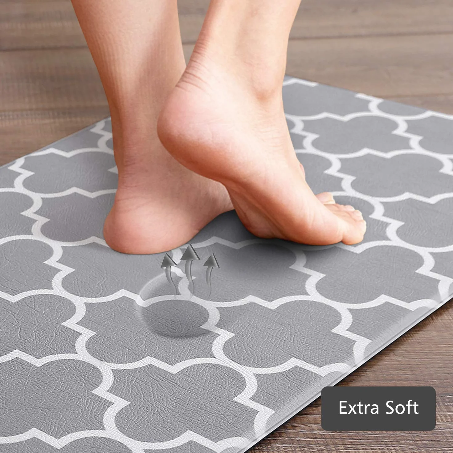 KMAT Lot de 2 tapis de cuisine anti-fatigue ergonomiques en PVC résistants