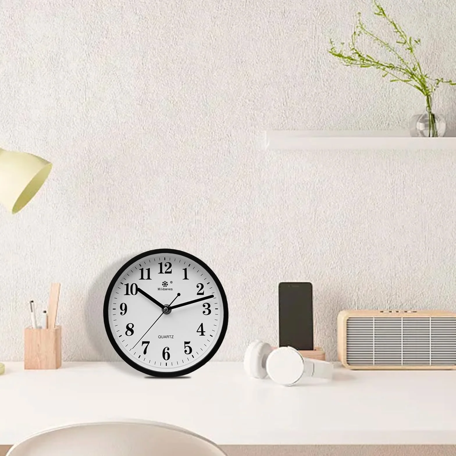 Grande horloge murale à quartz silencieuse moderne noire pour cuisine salon bureau