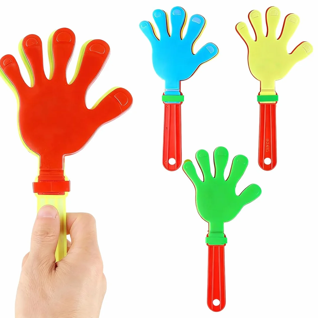 Lot de 3 Mains Claquantes en Plastique - Générateurs de Bruit pour Événements Sportifs, Concerts et Fêtes