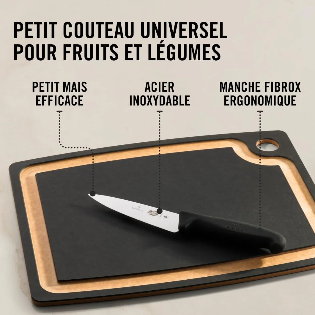 Victorinox Fibrox Couteau de chef 12 cm Lame lisse Inox Noir