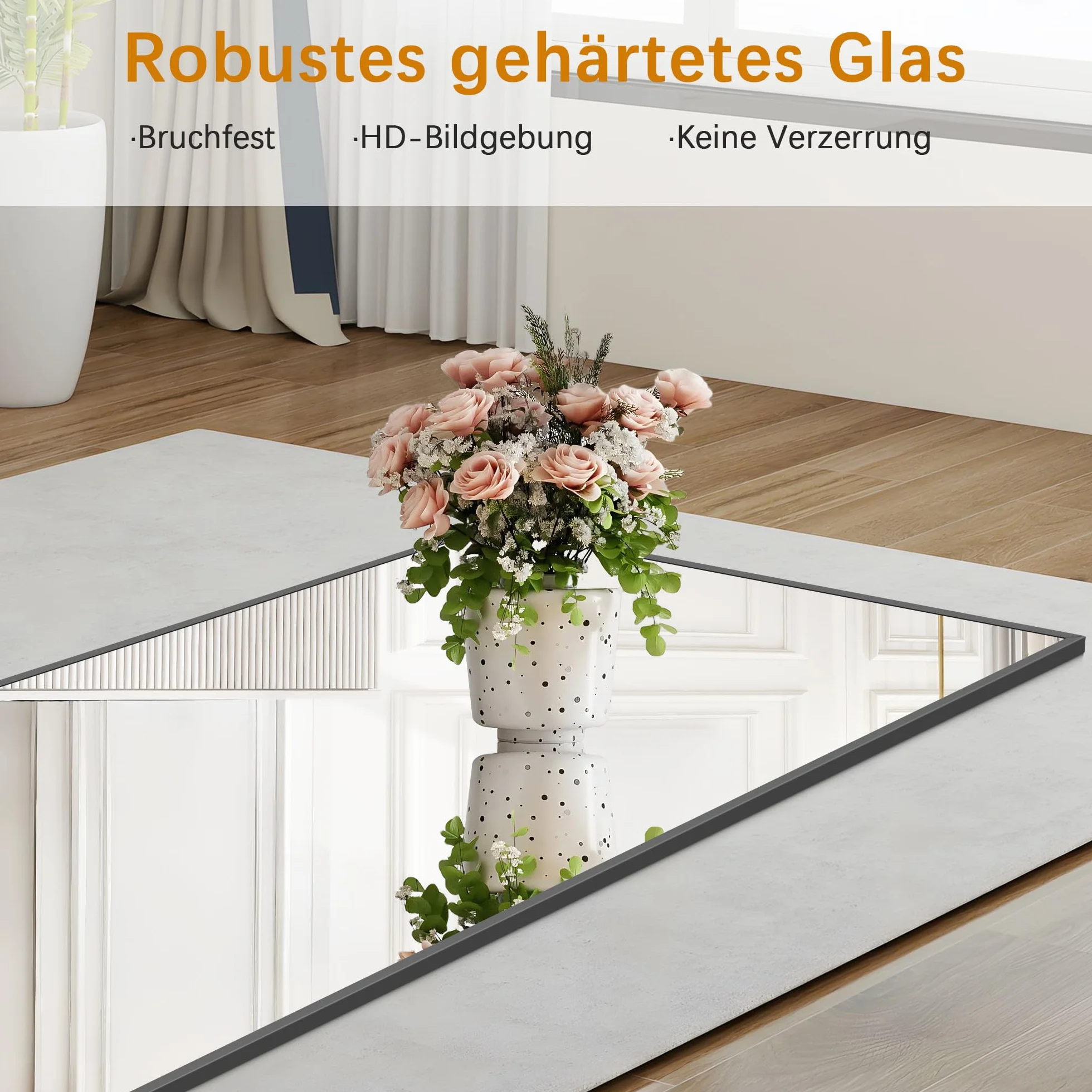 Weare Home Miroir Pleine Longueur Rectangulaire 165 x 60 cm Cadre en Métal Noir