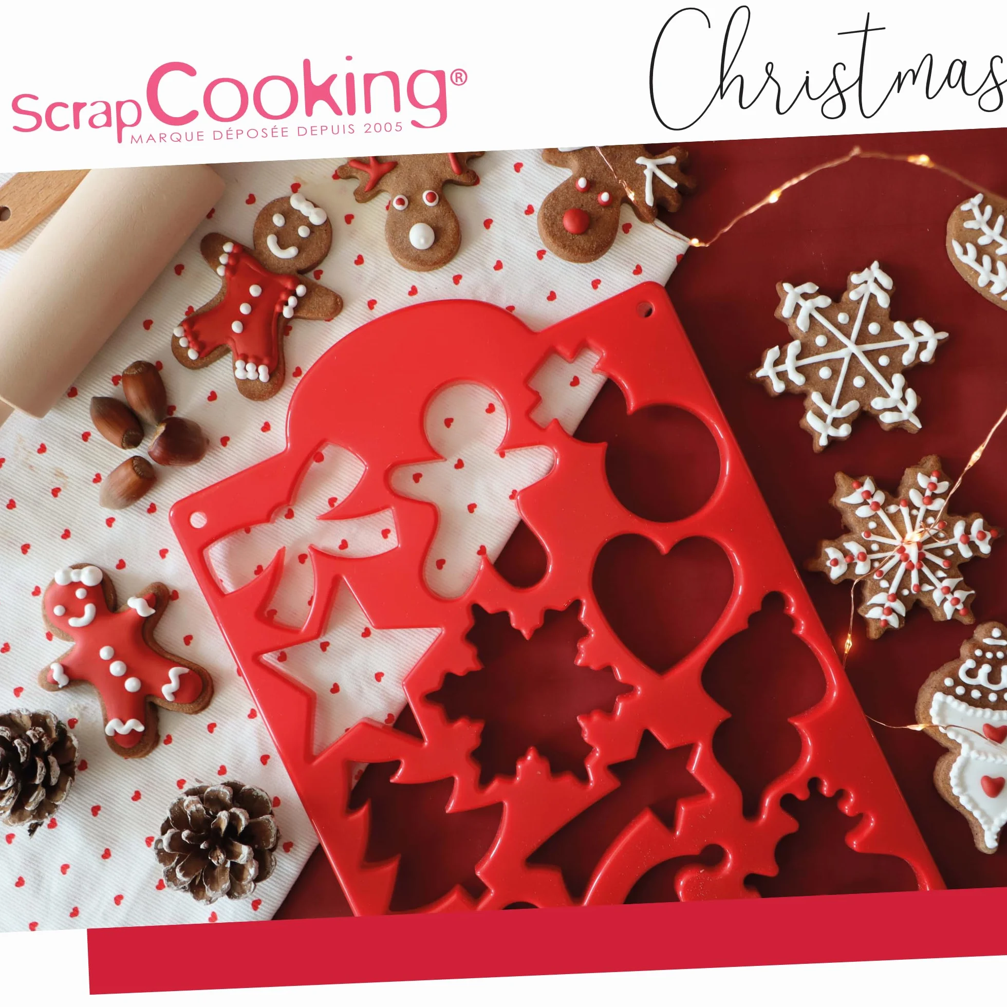 ScrapCooking Coffret Ustensiles Biscuits Noël Enfants Bois Silicone Pâtisserie