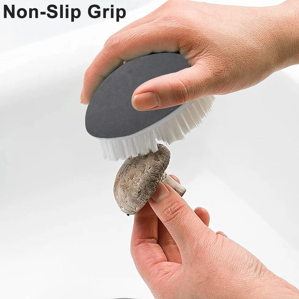 Brosse de nettoyage pour fruits et légumes, antidérapant, gris