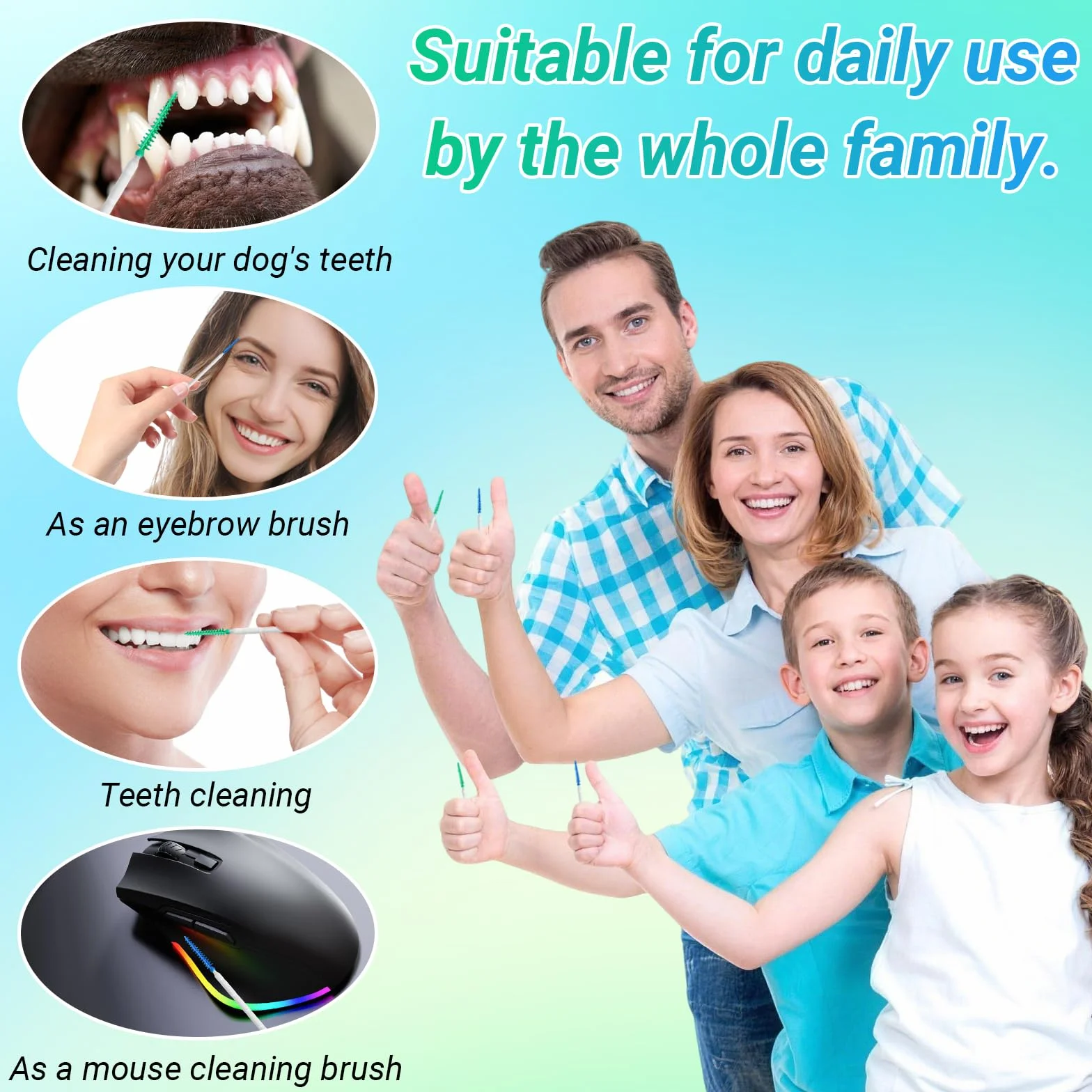 Cure Dent Plastique 2-en-1 Portable 400 Pièces Nettoyer Entre les Dents