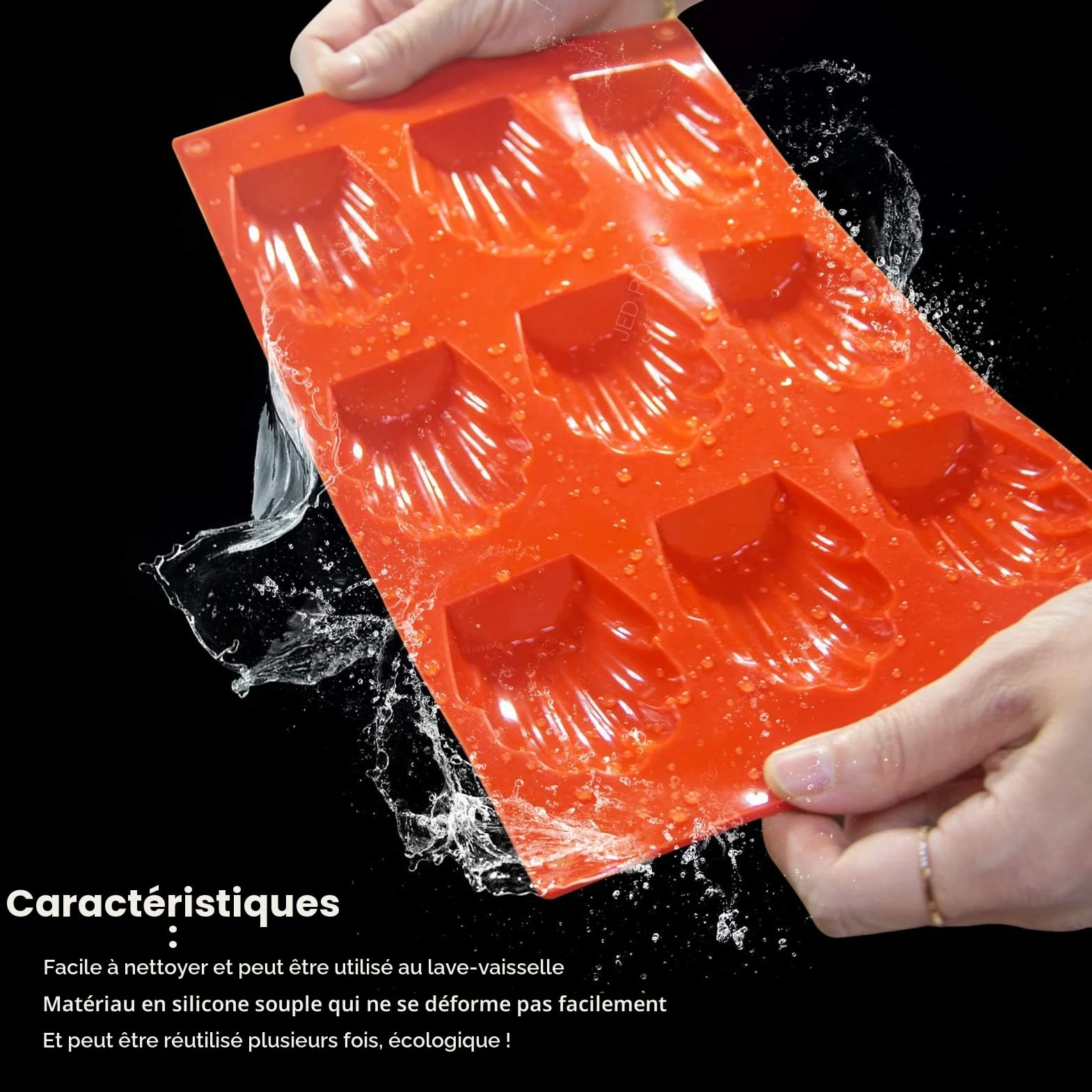 Lot de 2 Moule Madeleine Silicone Antiadhésif 9 Cavités Brun