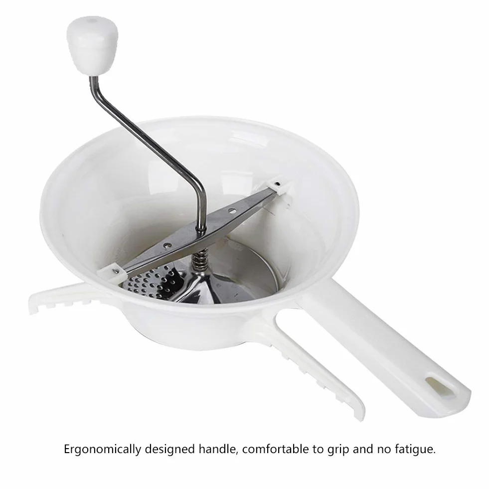 Mélangeur Manuel Broyeur Aliments Acier Inoxydable 3 Disques Broyage Moulin Rotatif Sauce Tomate Compote Pommes Purée