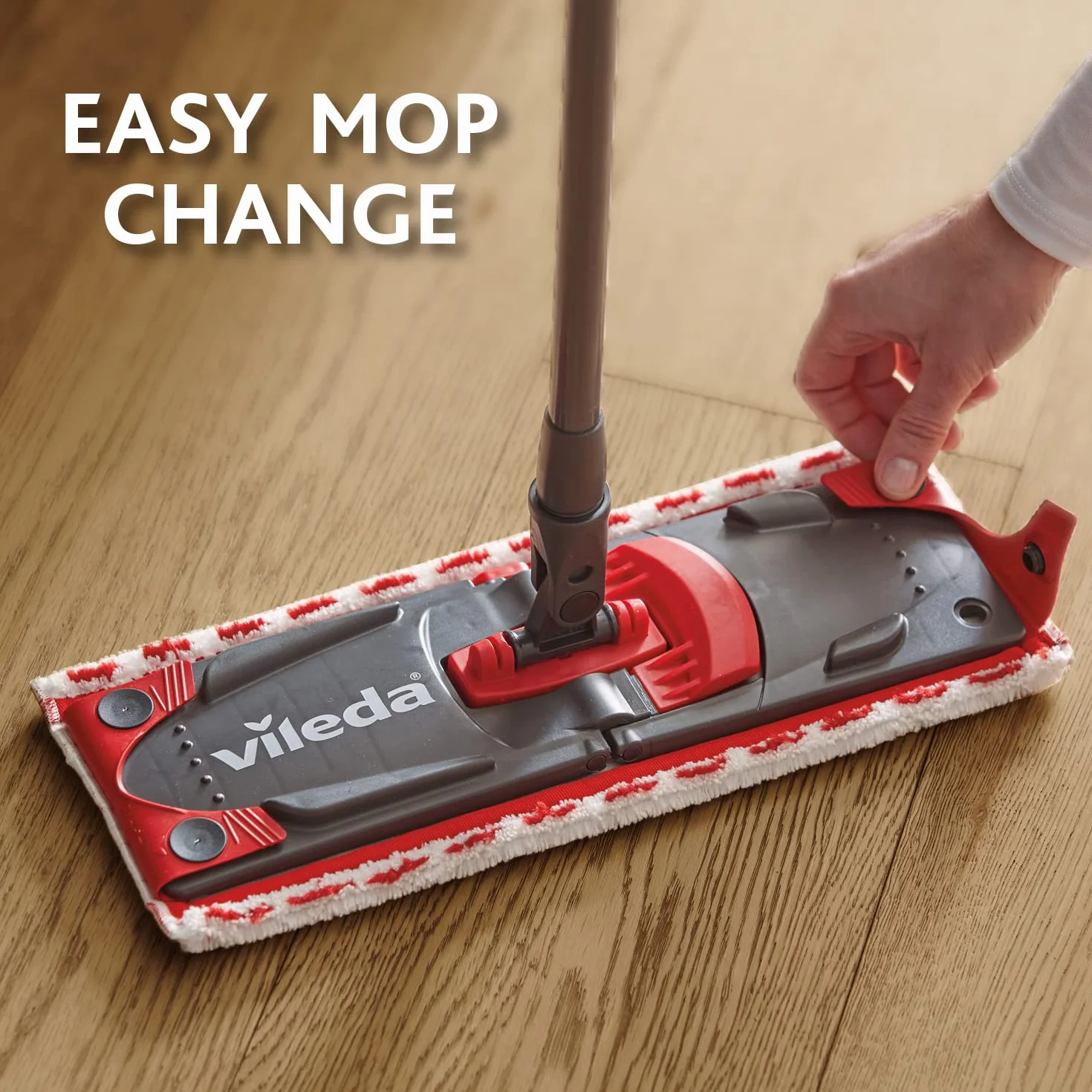 Vileda UltraMax 2en1 Serpillière Microfibre Nettoyeur Sol Performant Fibres Rouges Grises Balai Plat 1.2 Spray