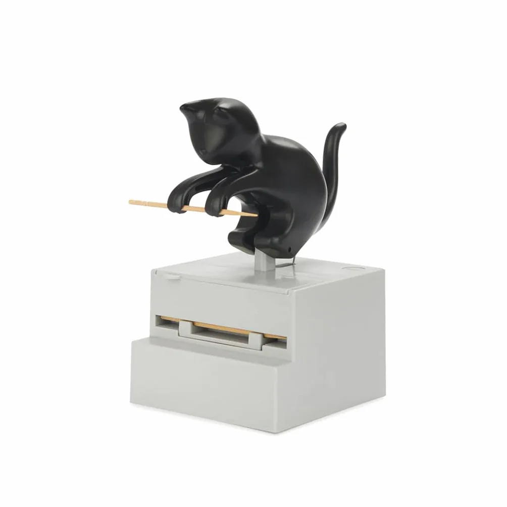Balvi Distributeur de cure-dents Frisky Noir Chat Plastique