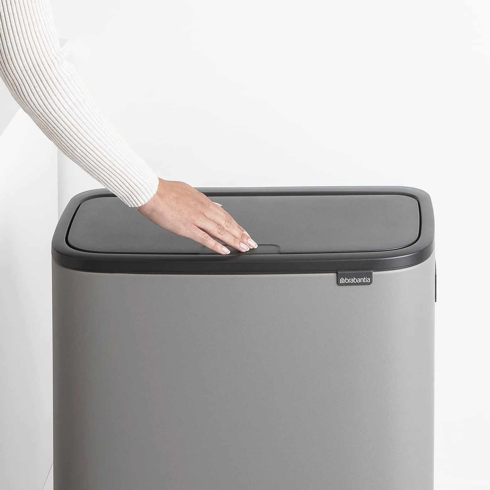 Brabantia Poubelle Bo Touch Bin Hi 2x30L Mineral Concrete Grey