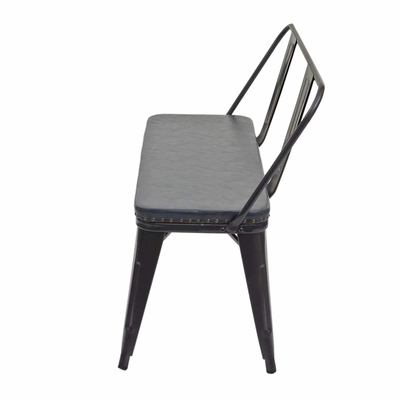 Mendler Banc à 2 Places Similicuir Noir Gris HWC-H10