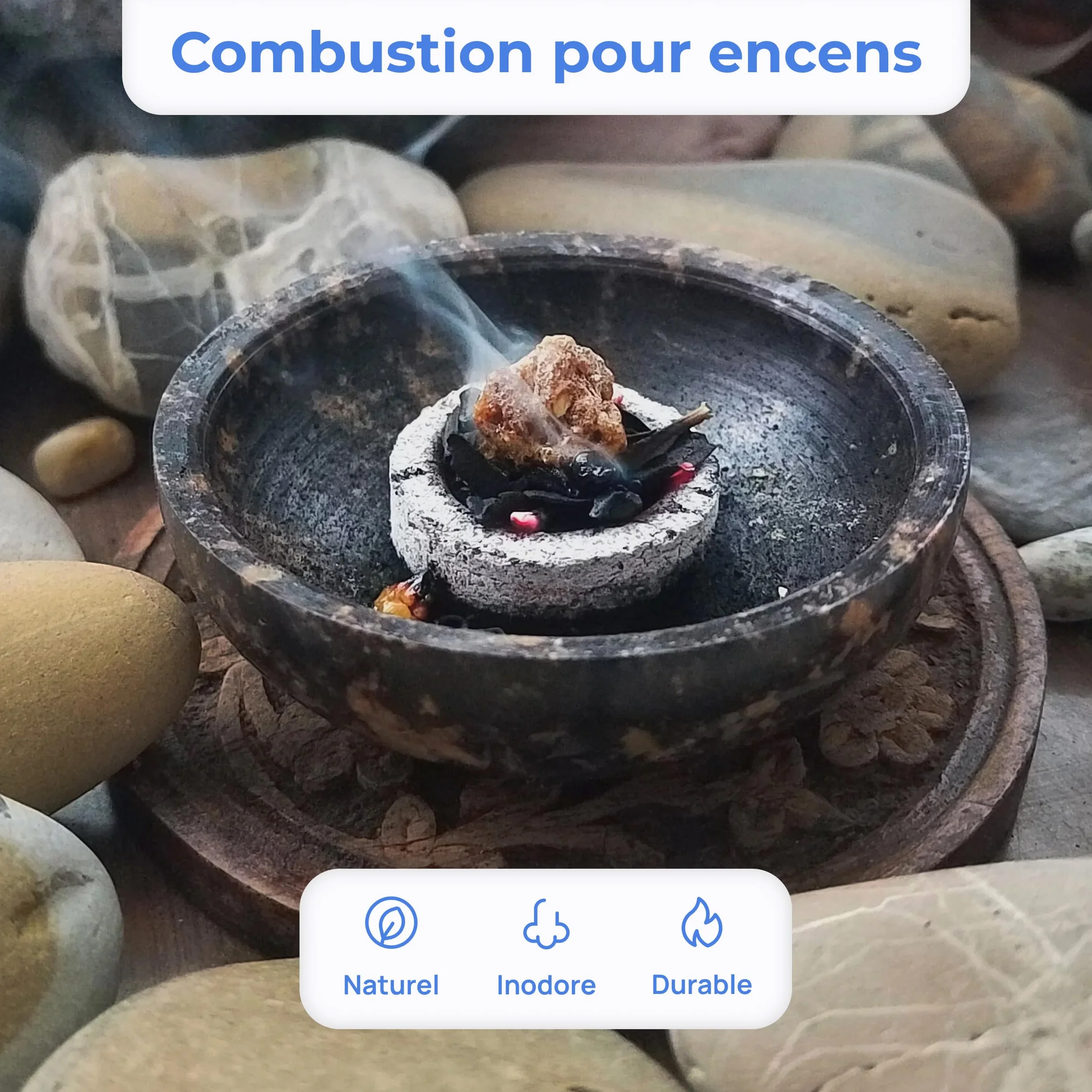 100 Charbons pour Encens et Narguilé Ø 33 mm - Naturels, Allumage Rapide