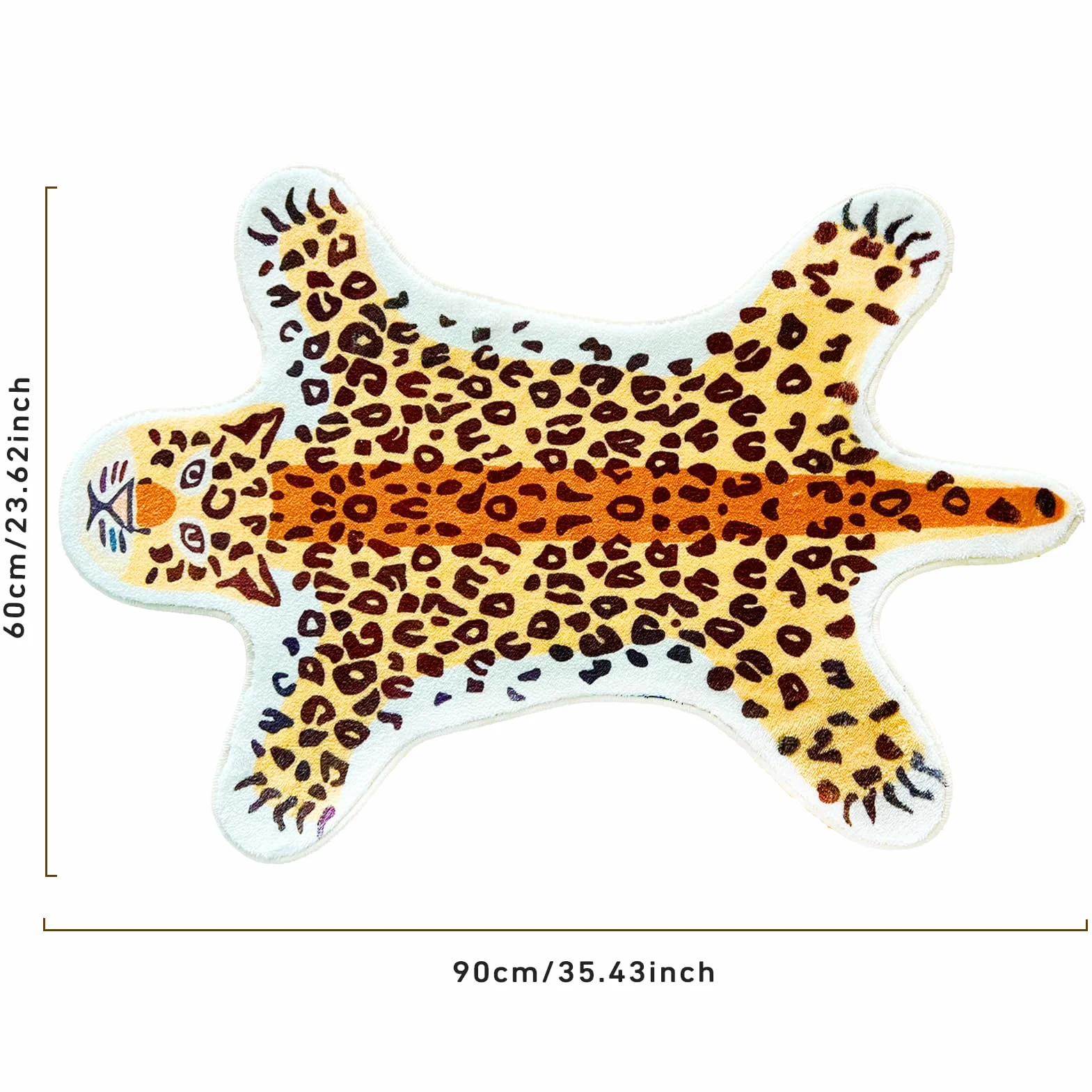 Tapis de Salle de Bain Tigre Antidérapant Lavable Doux