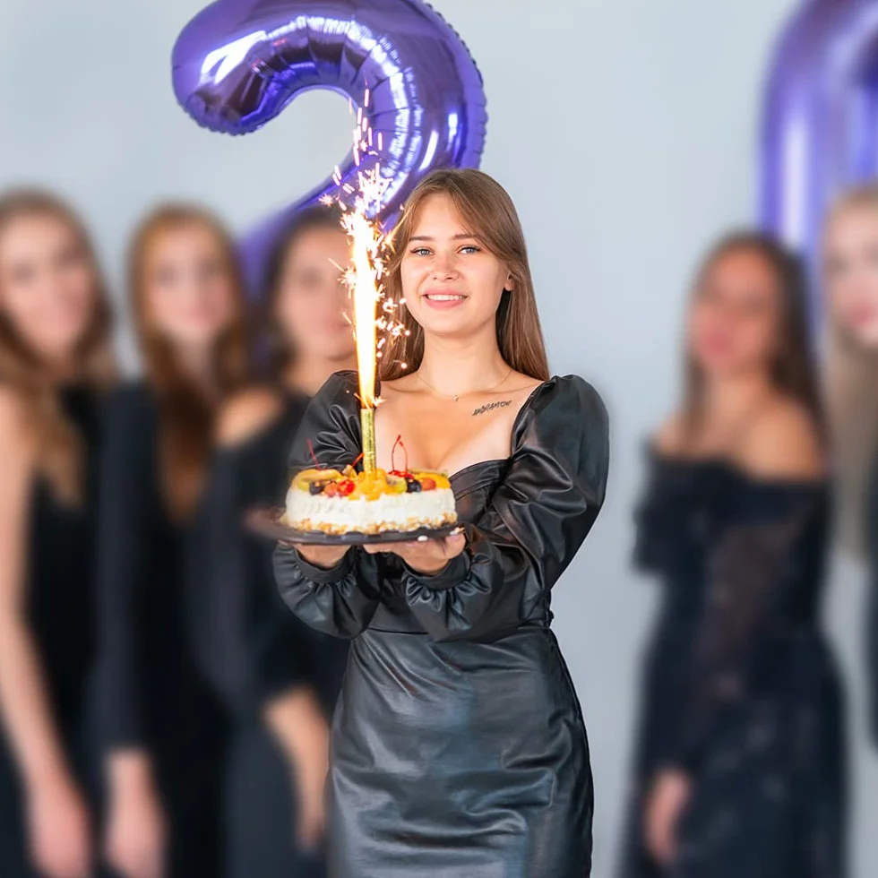 Lot de 4 Fontaines à Gateaux 1 Minute + 30 Cierge Magique 40 Secondes Bougie étincelante Anniversaire SPARKLERS CLUB
